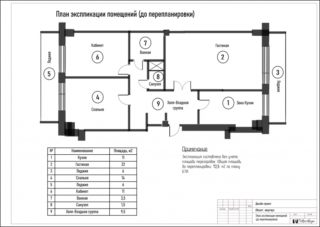 Размер кружка экспликации на плане